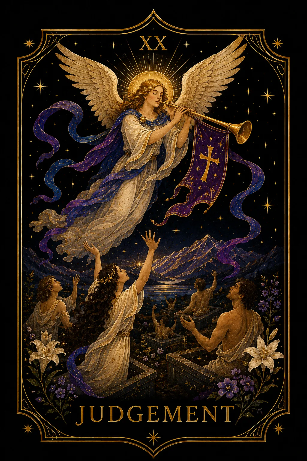 El Juicio tarot card illustration — Major Arcana
