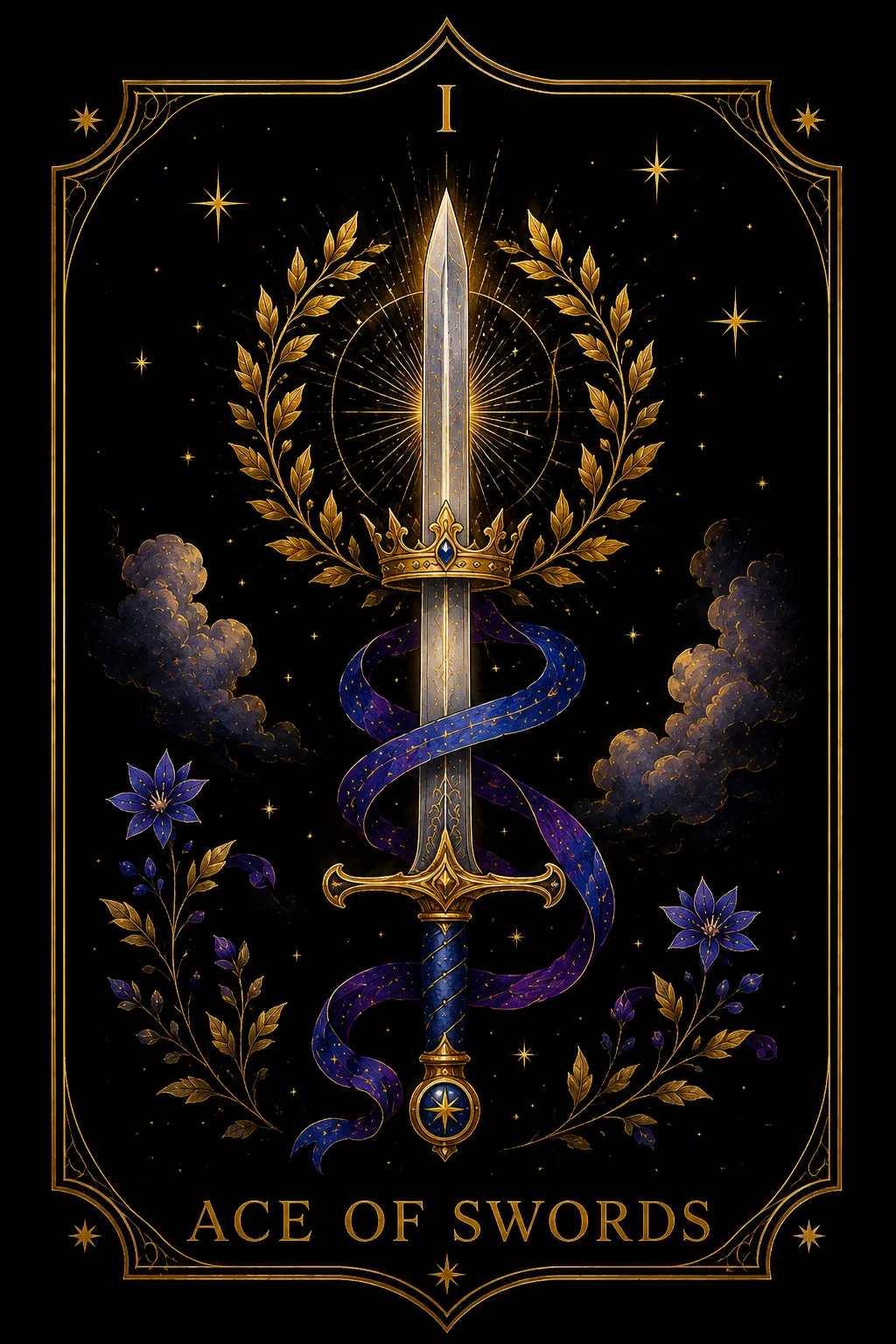 As de Espadas tarot card illustration — Swords